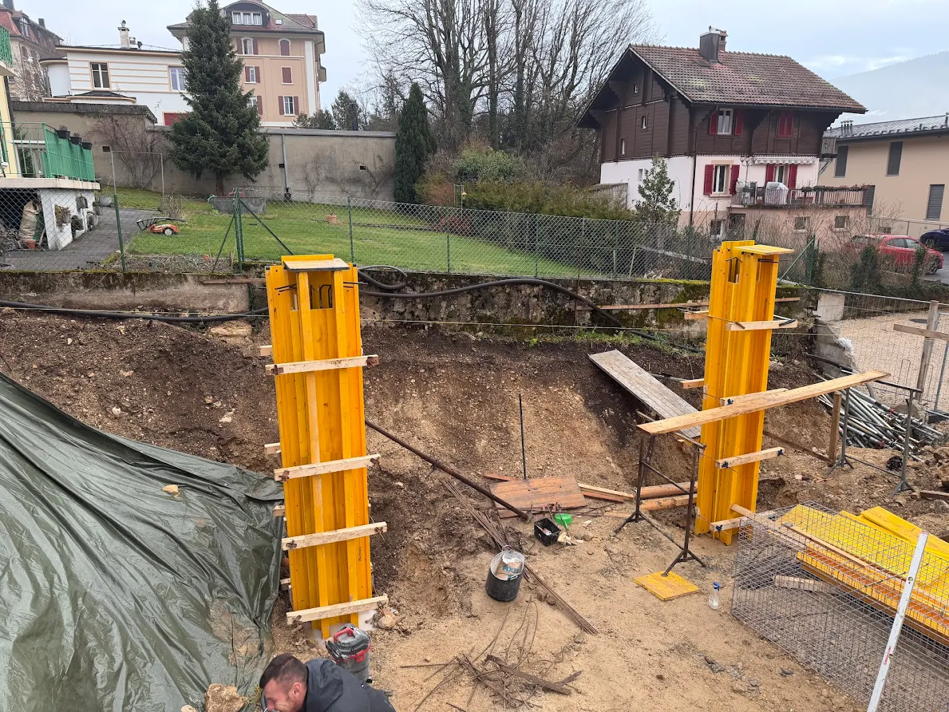 Fondations béton coulé